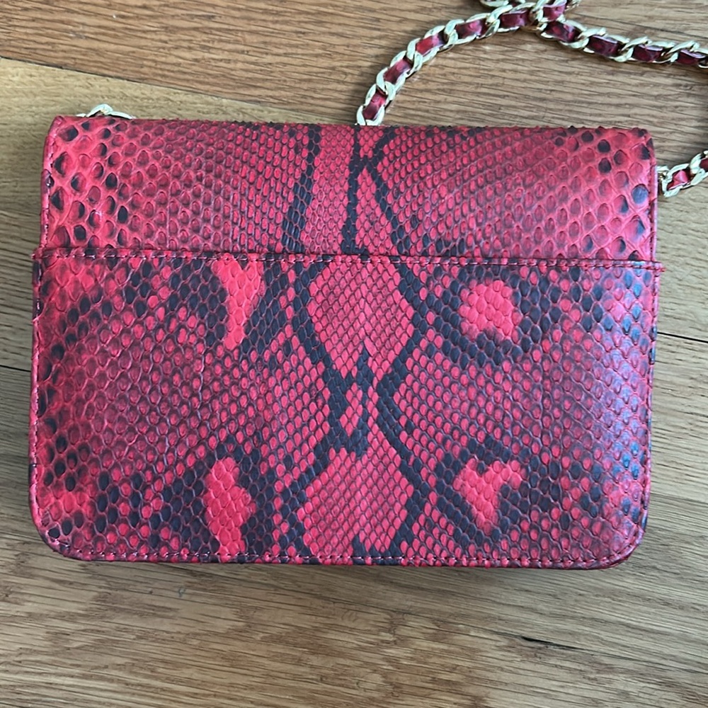 Beirn- Authentic Red Python Crossbody/Shoulder Ba… - image 4